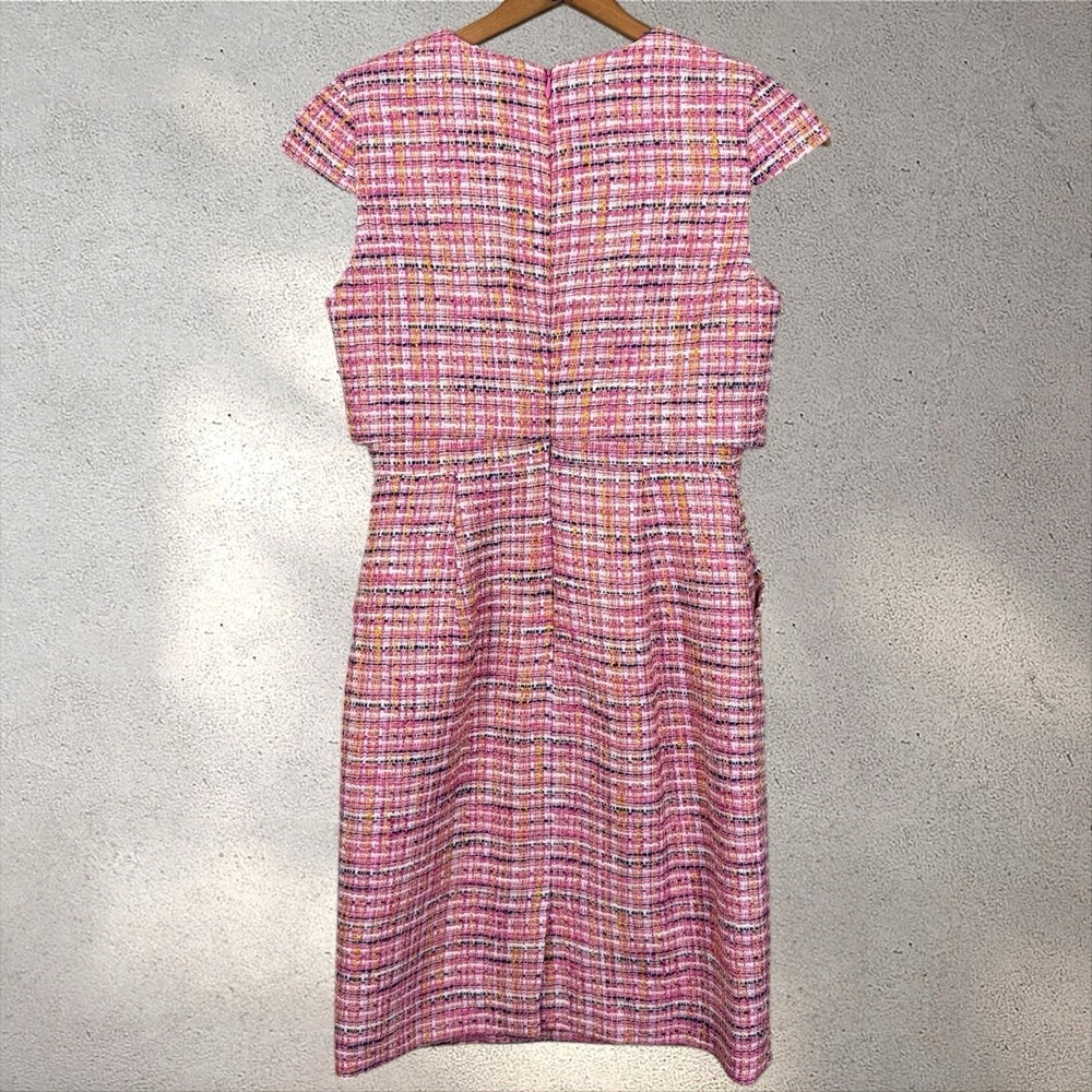 J. Crew Going-Places Dress Pink Tweed Business Office Sz 2 - Picture 3 of 4